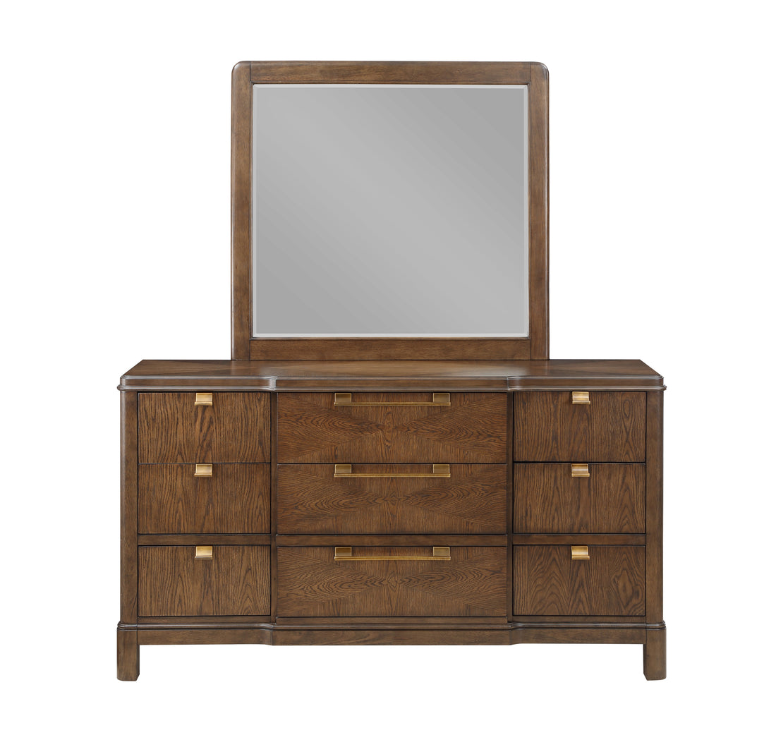 Milan Dresser And Mirror Dark Brown Dark Brown Wood