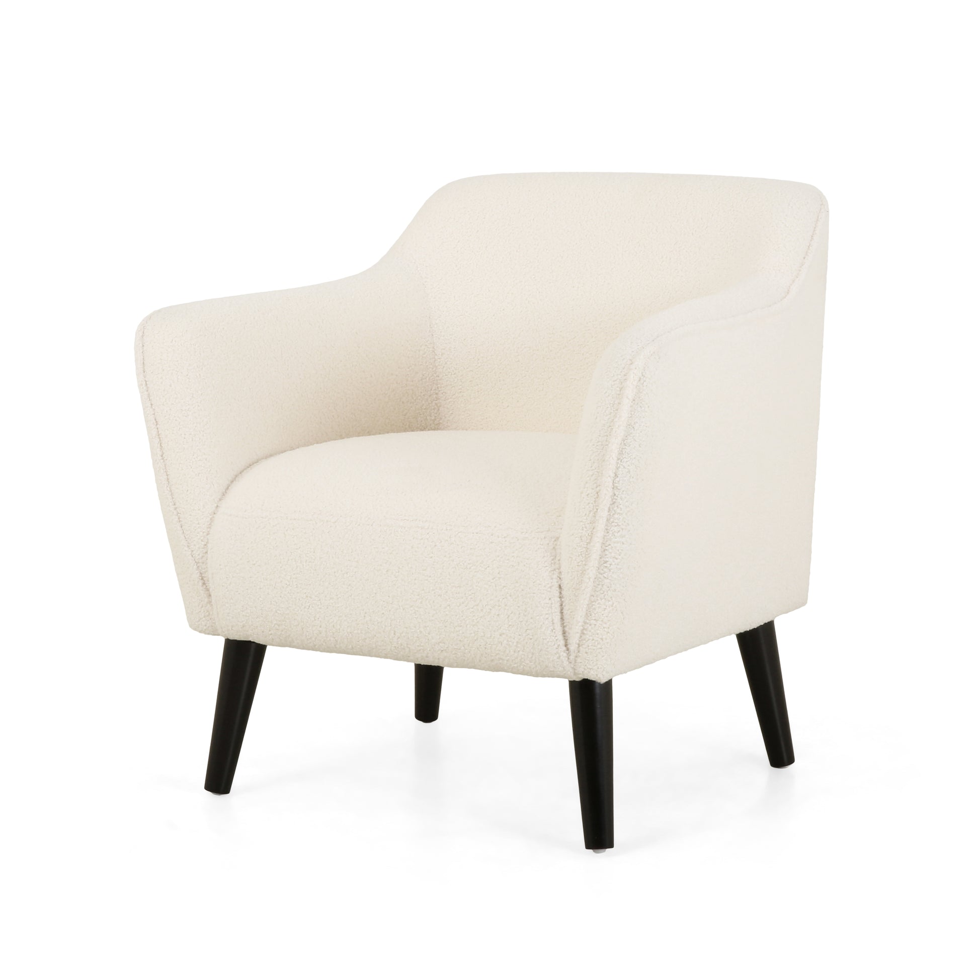 Upholstered Armchair Ivory Fabric