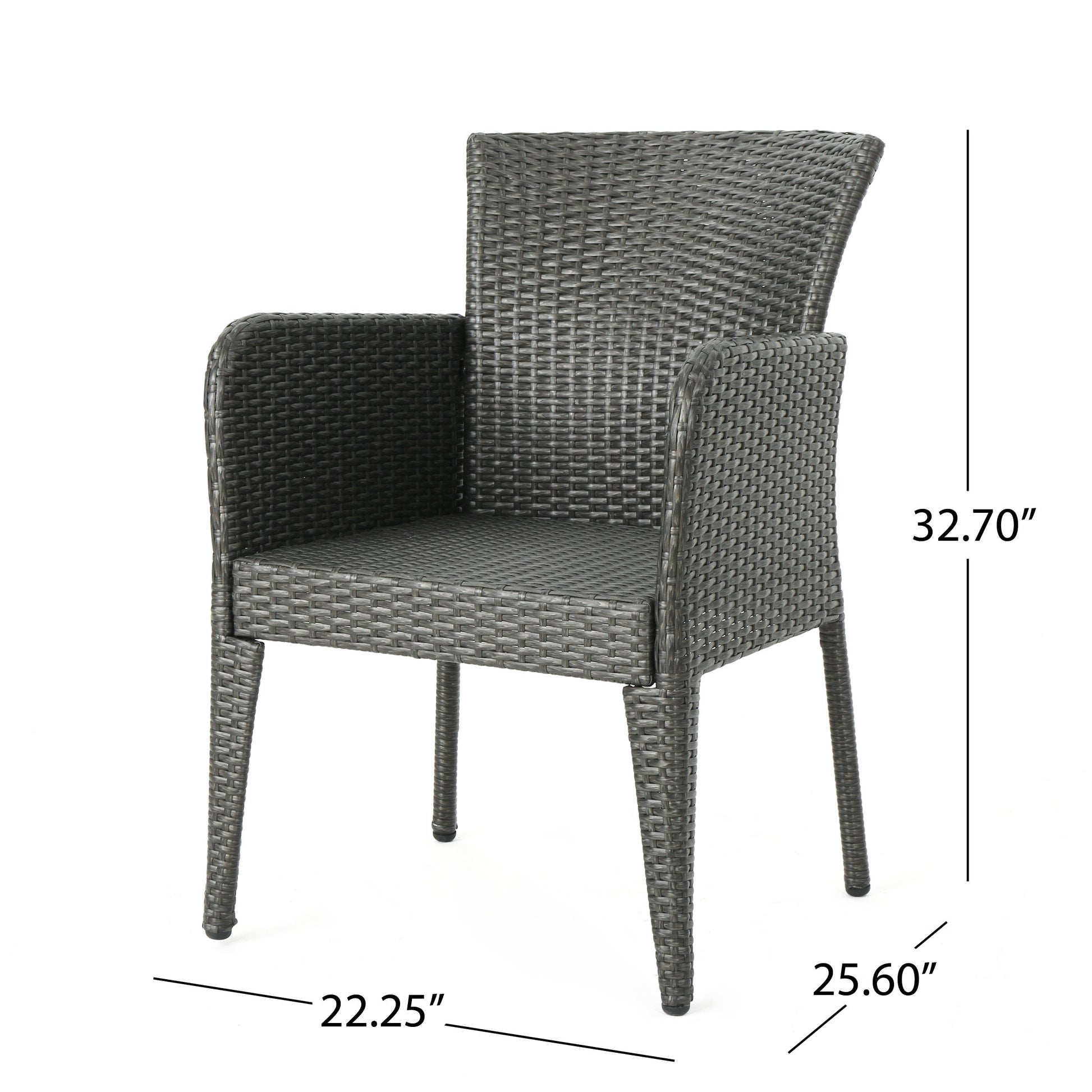 Anaya Kd Pe Dining Chair,Set Of 2 Grey Iron