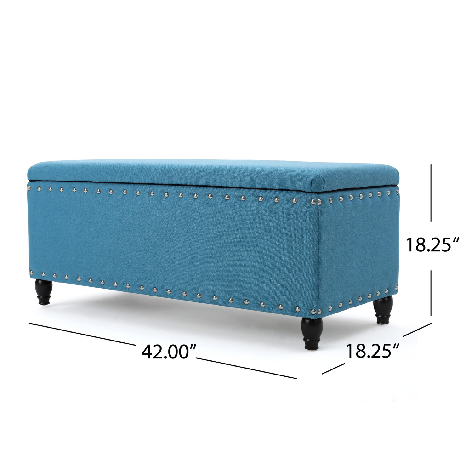 Storage Ottoman Teal Fabric