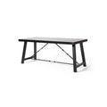 Homeros Solid Wood Top Metal Base Dining Table Black Acacia Wood