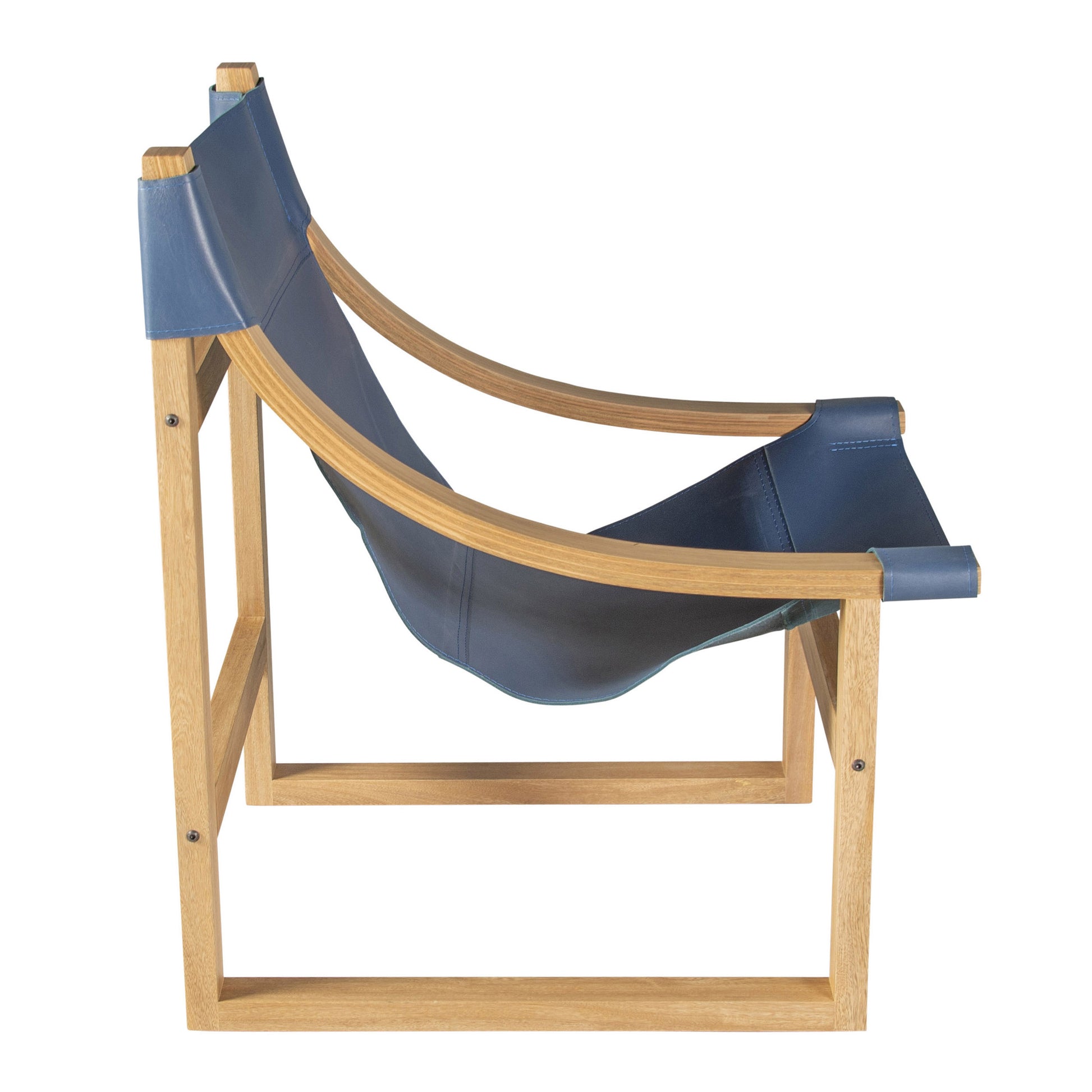 Lima Cobalt Leather Sling Blue Blue Wood