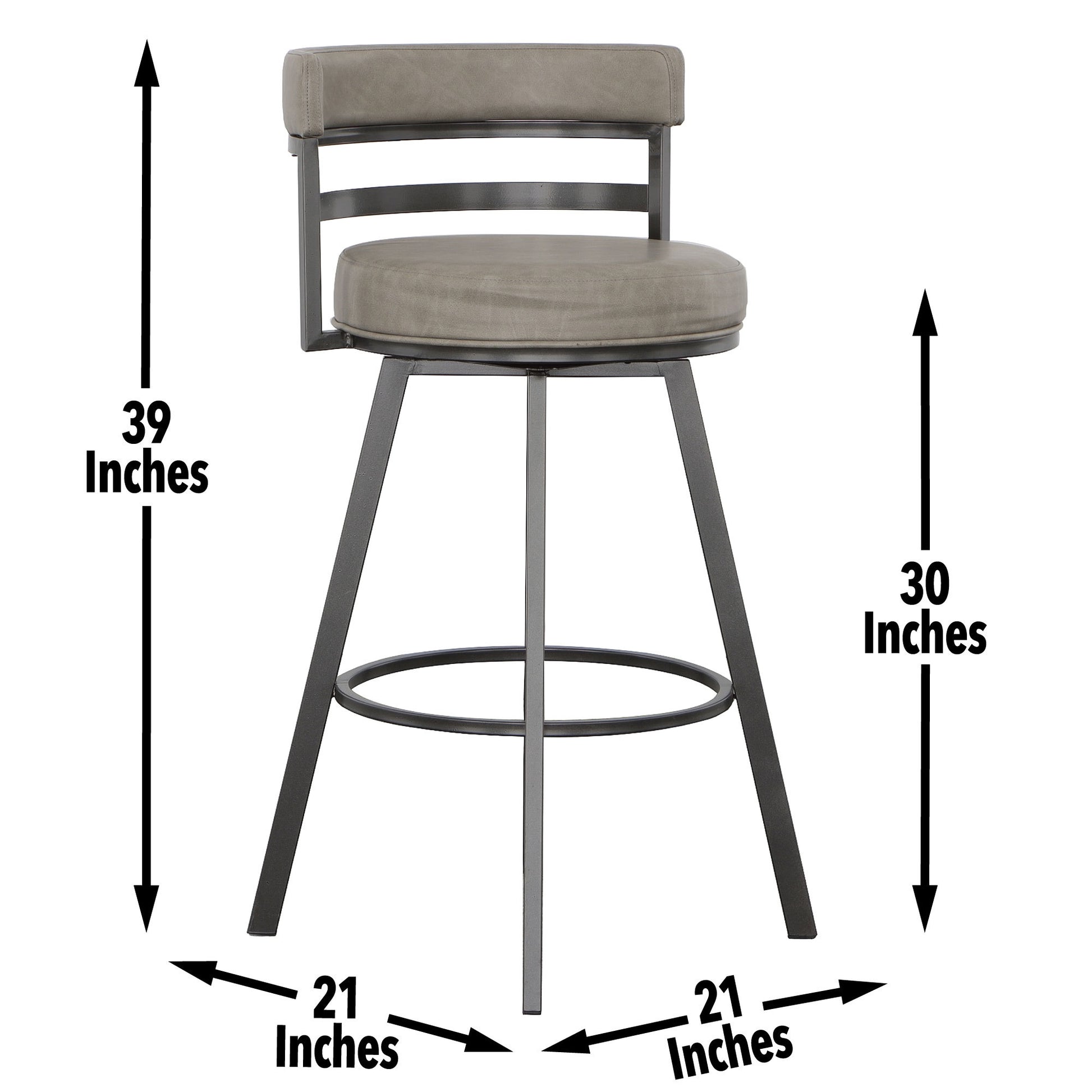 Gene Swivel Bar Stool Dark Gray Dark Gray Wood