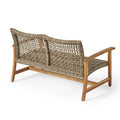 Hampton Wood Wicker Seat Natural Grey Acacia Wood