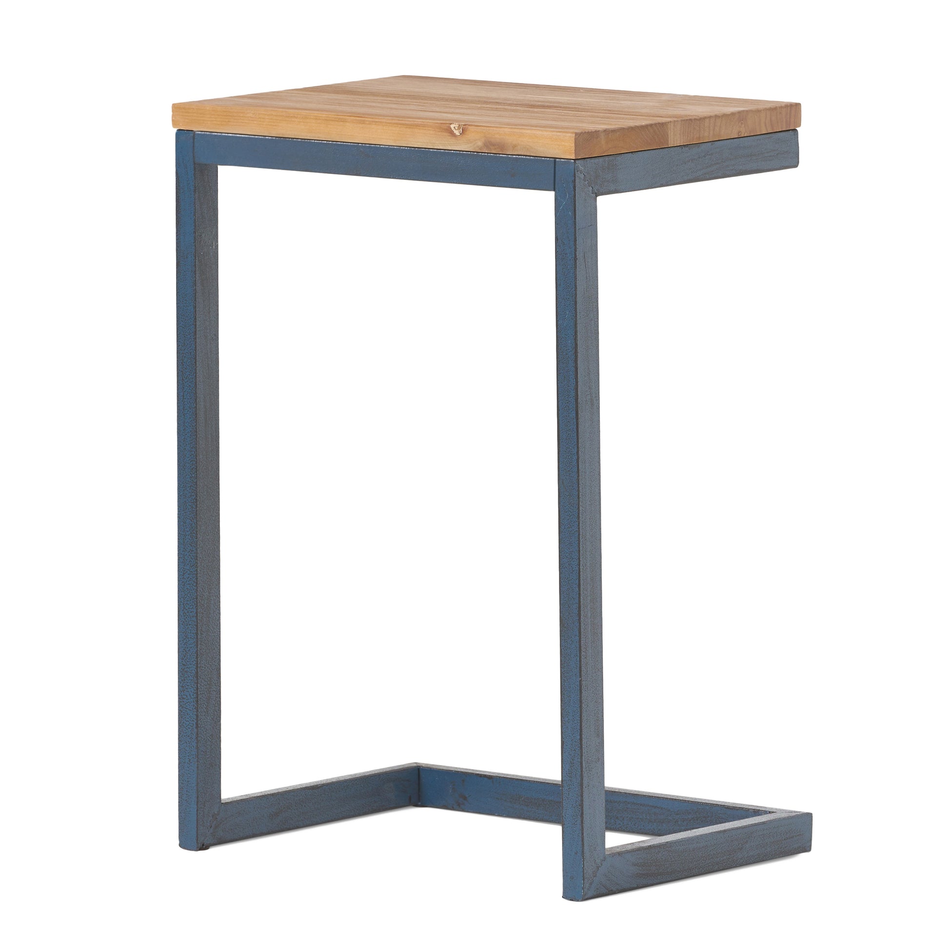 Accent Table Medium Antique Natural Nature Rectangular Wood Metal