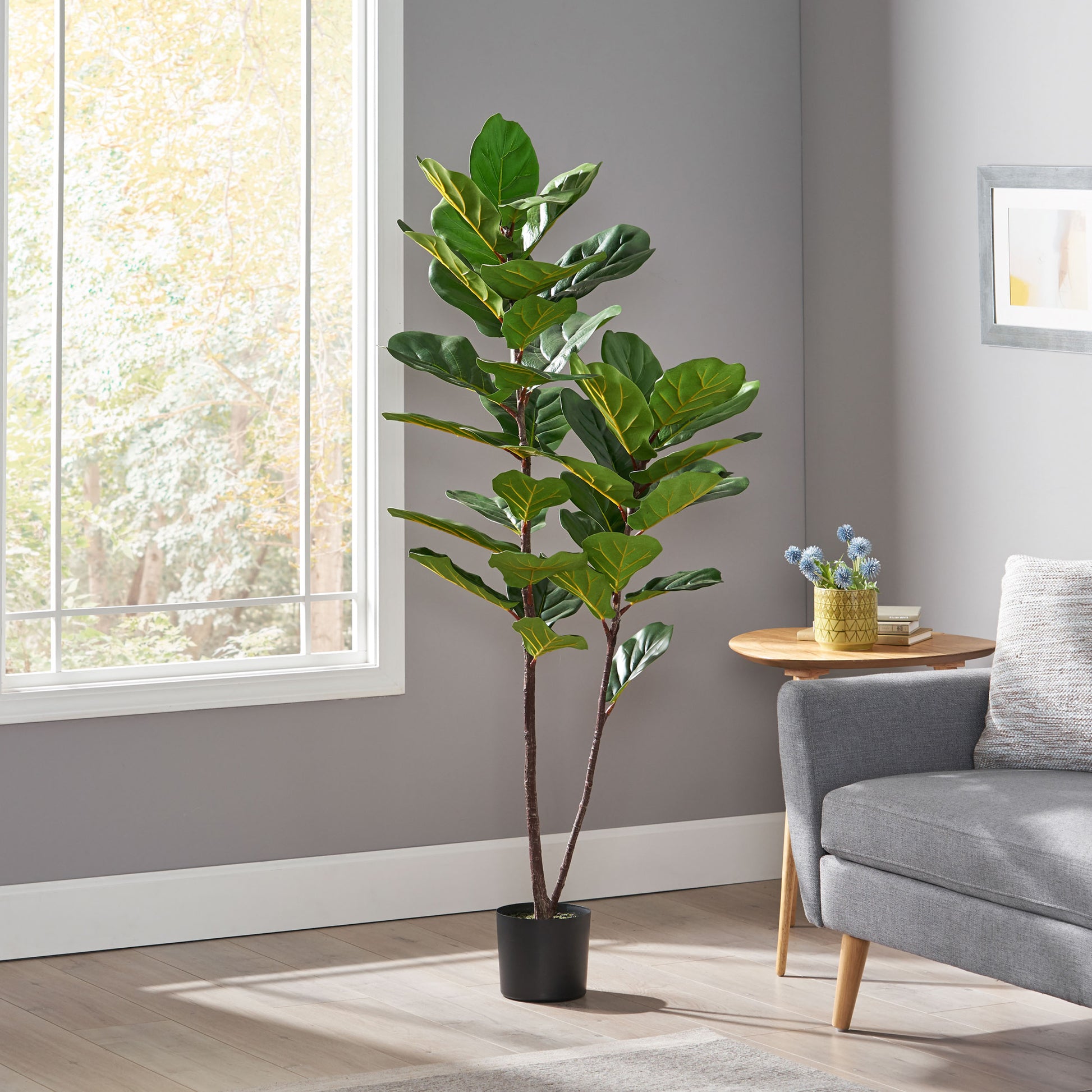 fiddle leaf fig plastic 150Cm Artificial Fiddle Leaf Fig Tree Green Iron Plastic