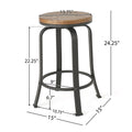 Counter Stool Natural Black Mdf