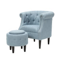 Chair Ottoman Light Blue Fabric