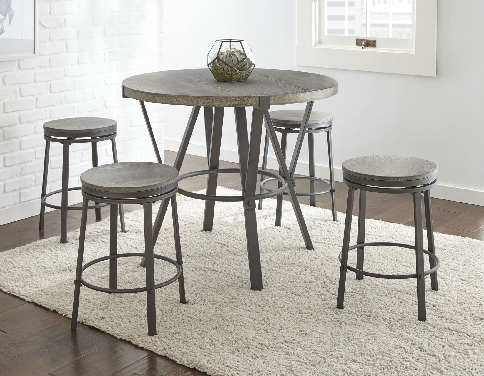 Portland Counter Stool Set Of 2 Dark Gray Dark Gray Wood