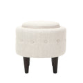 Chair Ottoman Beige Fabric