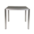 Outdoor Dining Table Anodized Aluminum Wicker Table Top Square Silver And Gray 35