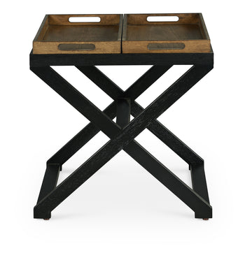 Topeka End Table Brown Brown Wood