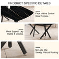 1 Table And 8 Chairs Set.A Rectangular Dining Table With A Imitation Marble Black Table Top And Black Metal Legs.Paired With 8 Chairs With Pu Leather Seat Cushion And Black Metal Legs.F 1538,C 007 Black Glass Metal