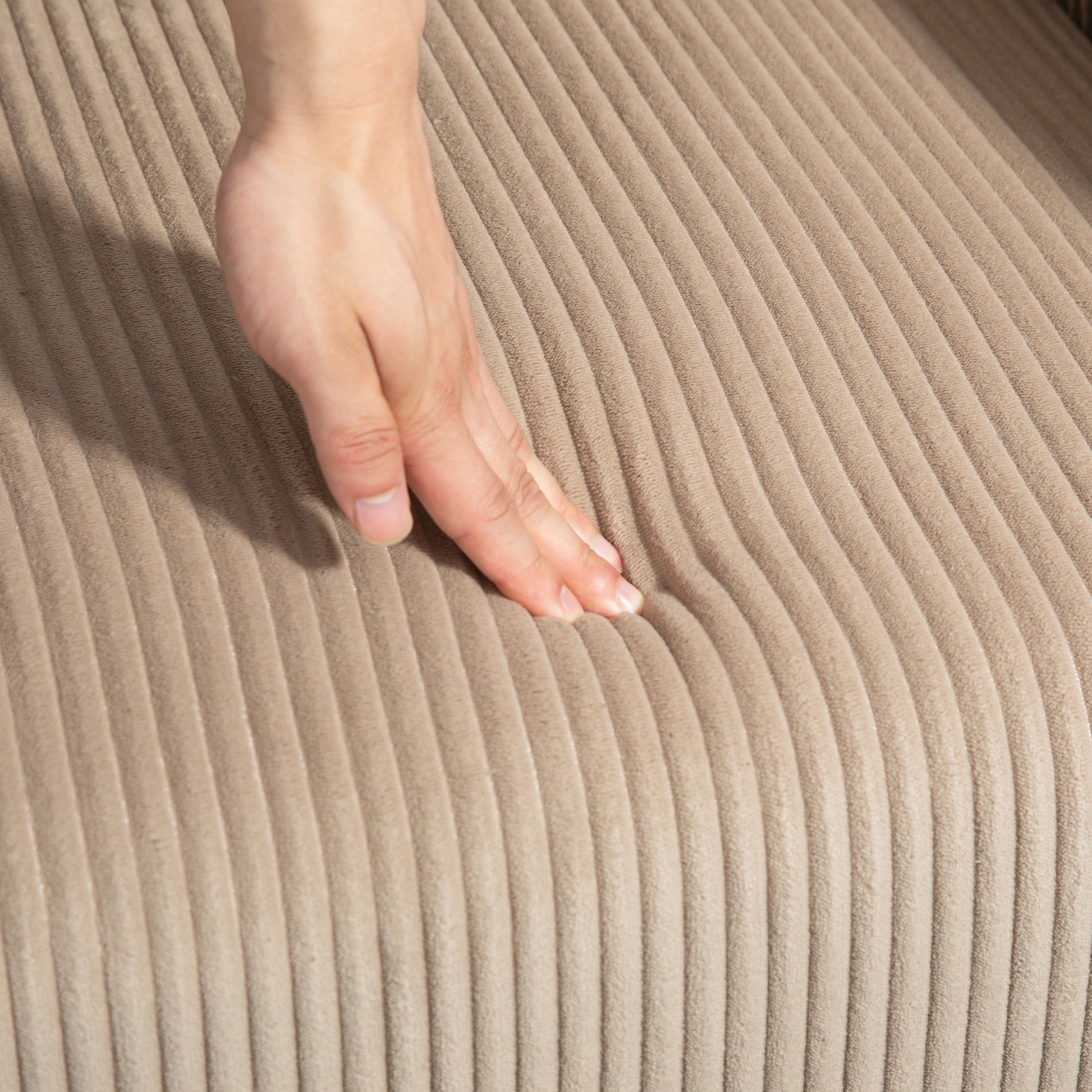 Jiada Upholstered Swivel Glider.Flannel Fabric.Rocking Chair For Nursery In Light Brown.Modern Style One Left Bag Light Brown Primary Living Space Foam Fabric Metal