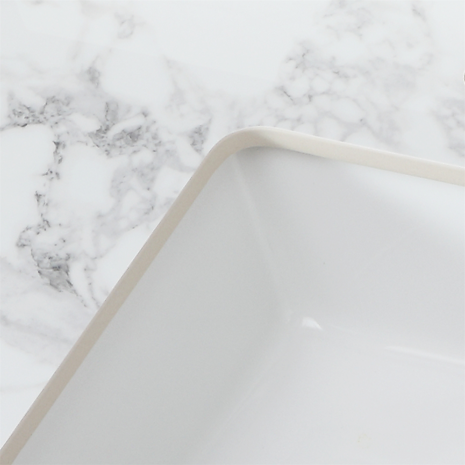 37"X22"Bathroom Vanity Top,Sintered Stone Carra Whitebarthroom Vanity Sink Tops With Rectangular Undermount Ceramic Sink With Vanity Backsplash, Single Faucet Hole Bathroom Vanity Countertop White