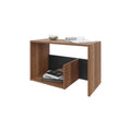 Vega Side Table In Melamine With Open Storage, Walnut Black Walnut Black Primary Living Space Freestanding Open Storage Particle Board Melamine