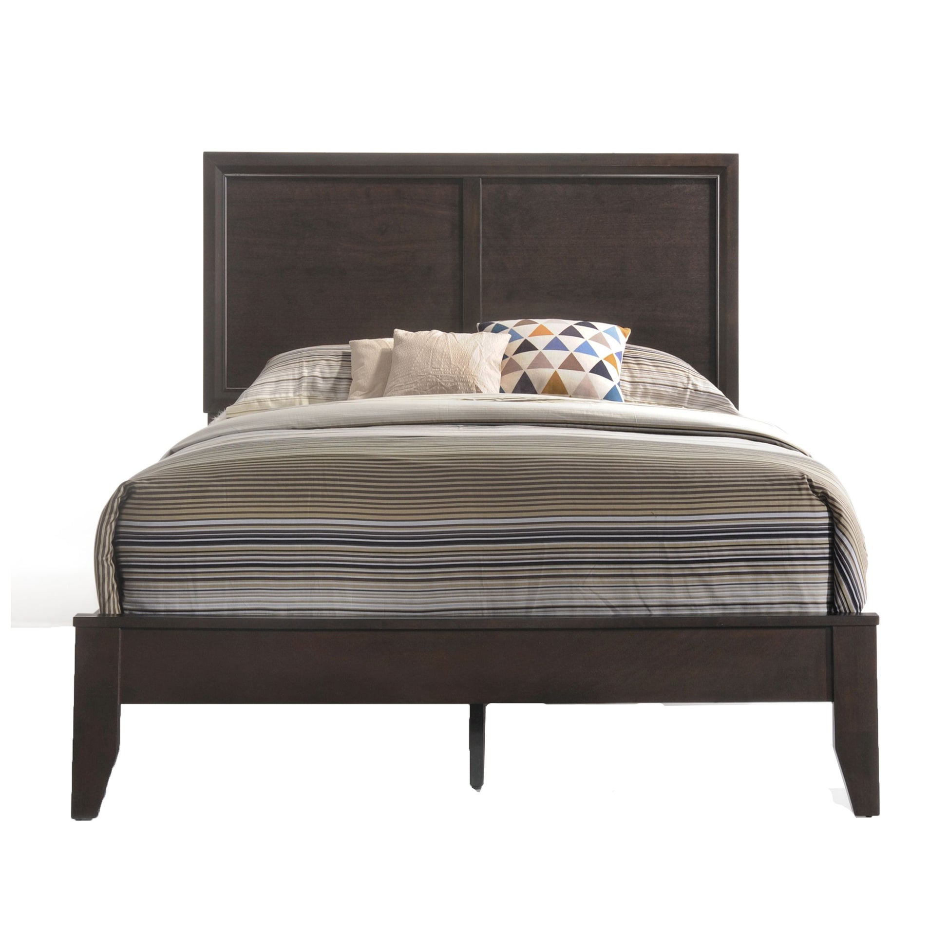 Espresso Queen Panel Bed Box Spring Required Queen Espresso Wood Casual Panel Wood