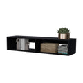 Yankton Floating Tv Stand With Spacious Shelves And Cable Management Black Primary Living Space 40 49 Inches Contemporary Pine Particle Board Engineered Wood