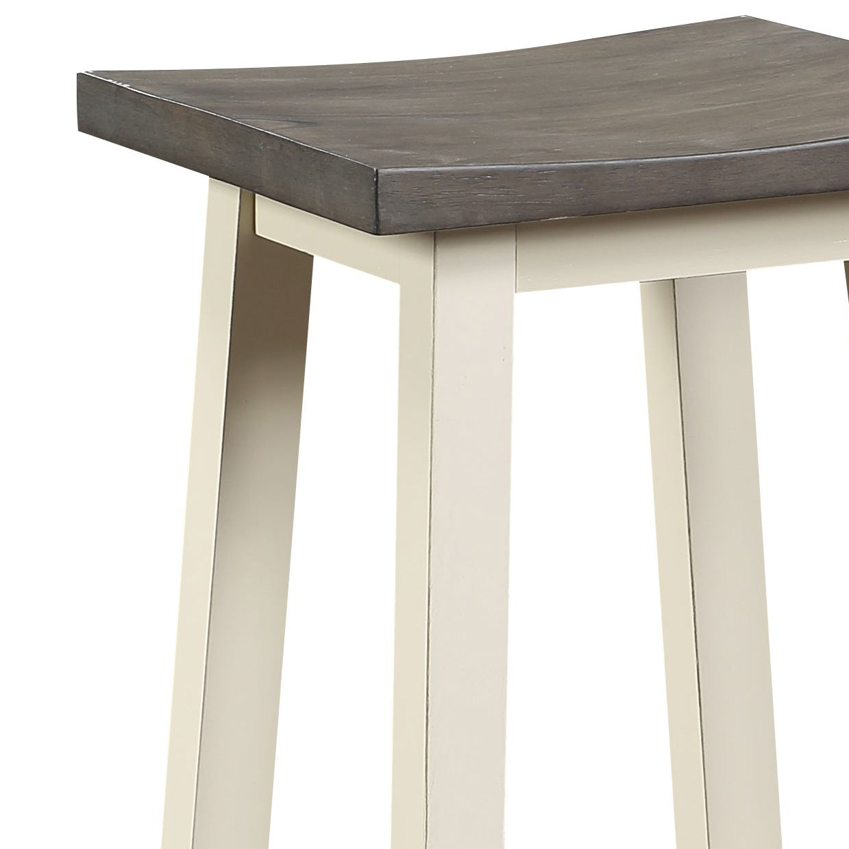 Grey Oak And Antique White 3 Piece Counter Height Set Grey White Kitchen Rubberwood Wood