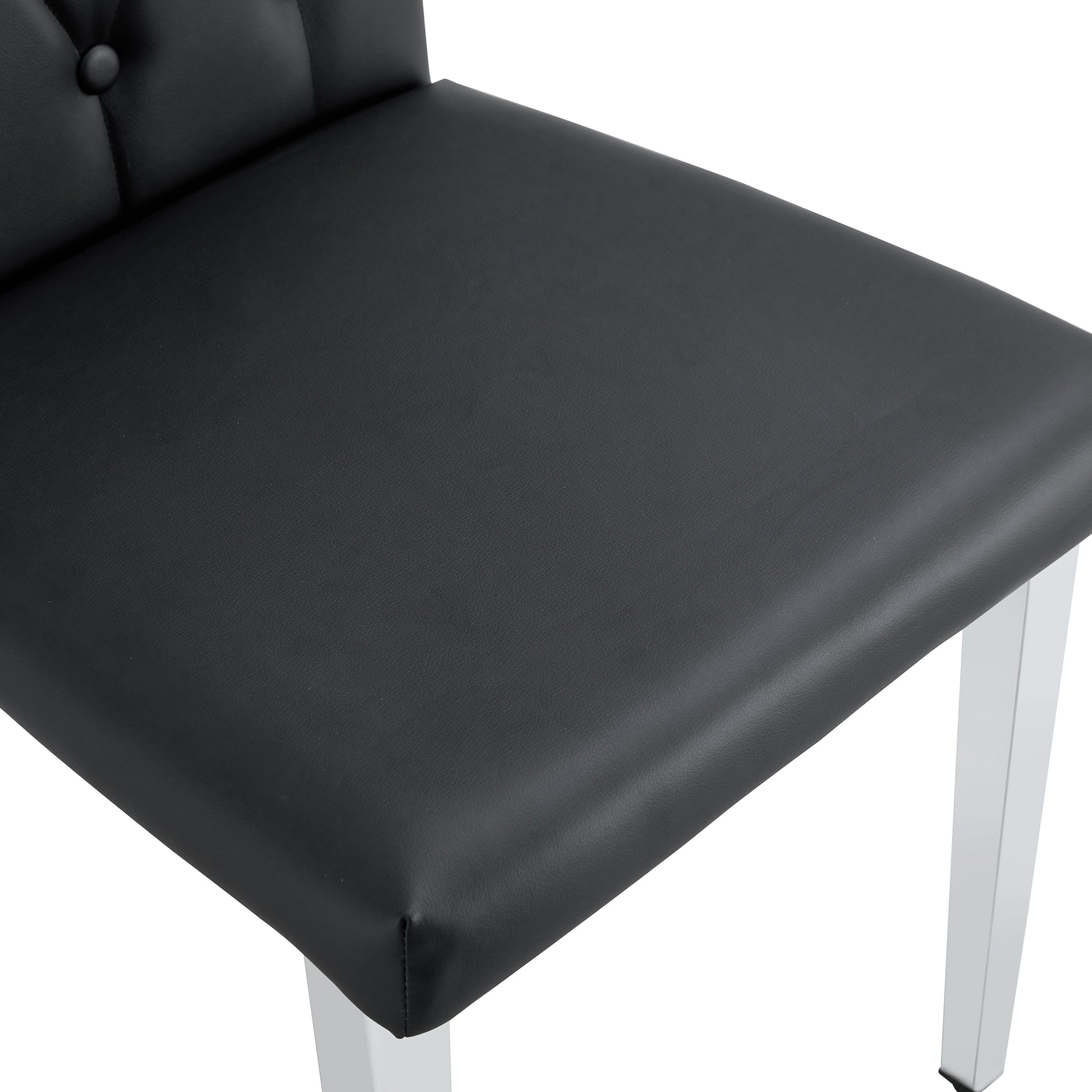 Table And Chair Set, Modern Minimalist White Marble Textured Rectangular Dining Table. Suitable For Restaurants And Living Rooms. Soft Cushion Seats.F 1280 White Mdf