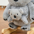 Qaba Kids Ride On Rocking Horse, Koala Shaped Rocker With Realistic Sounds For Children 18 36 Months, Gray Grey Cotton