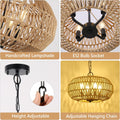 Farmhouse Rattan Pendant Lights, 15.7