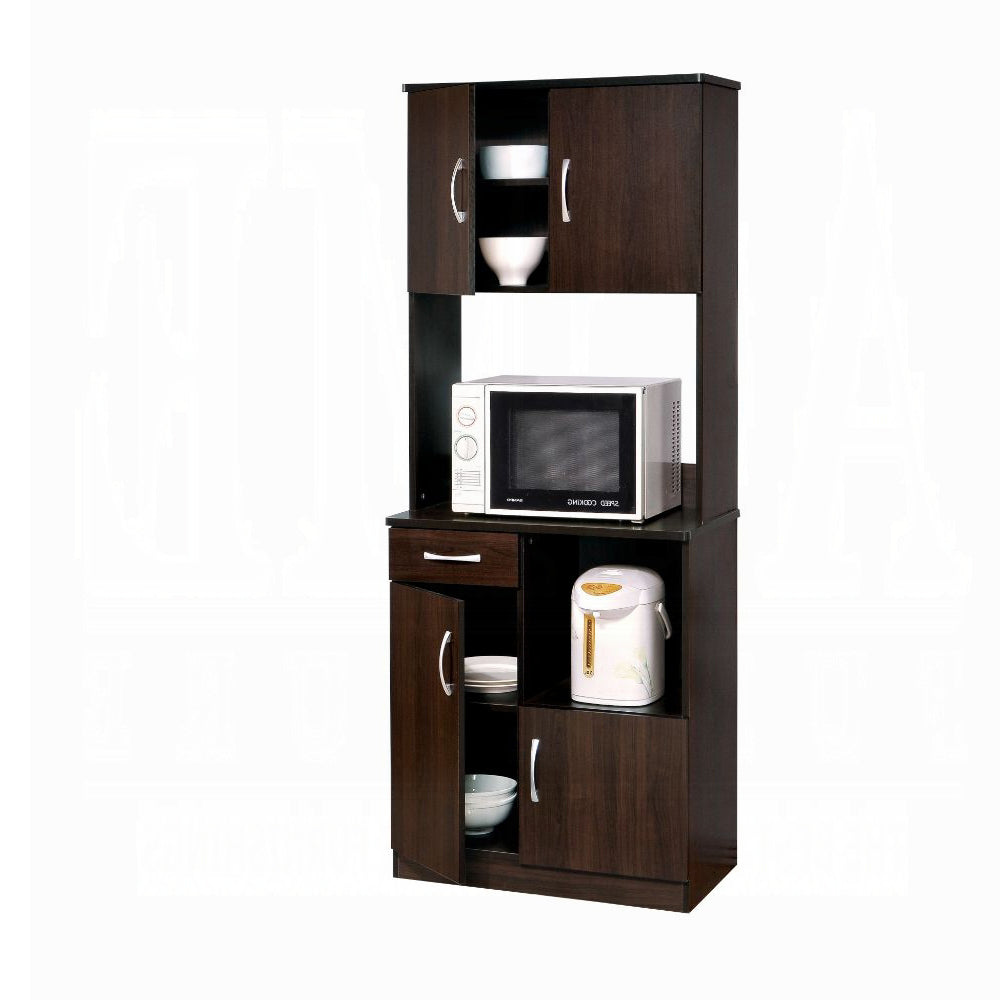 Espresso 4 Door Kitchen Cabinet With 1 Drawer Freestanding 1 2 Drawers Espresso Primary Living Space Drawers Included Paper Composite