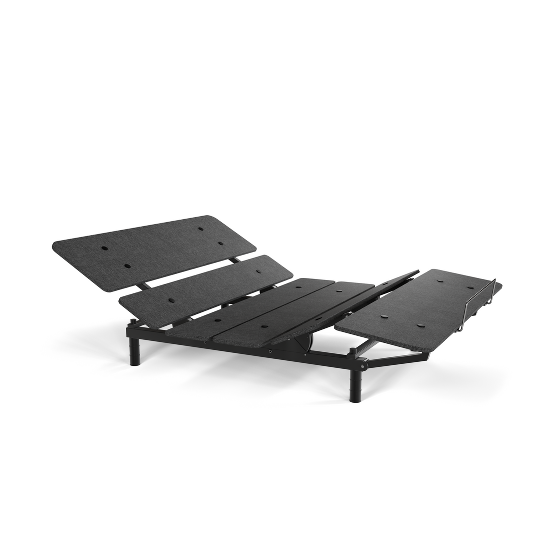 Cosmo Sydney Adjustable Bed Frame Cal King Black Metal Metal & Wood