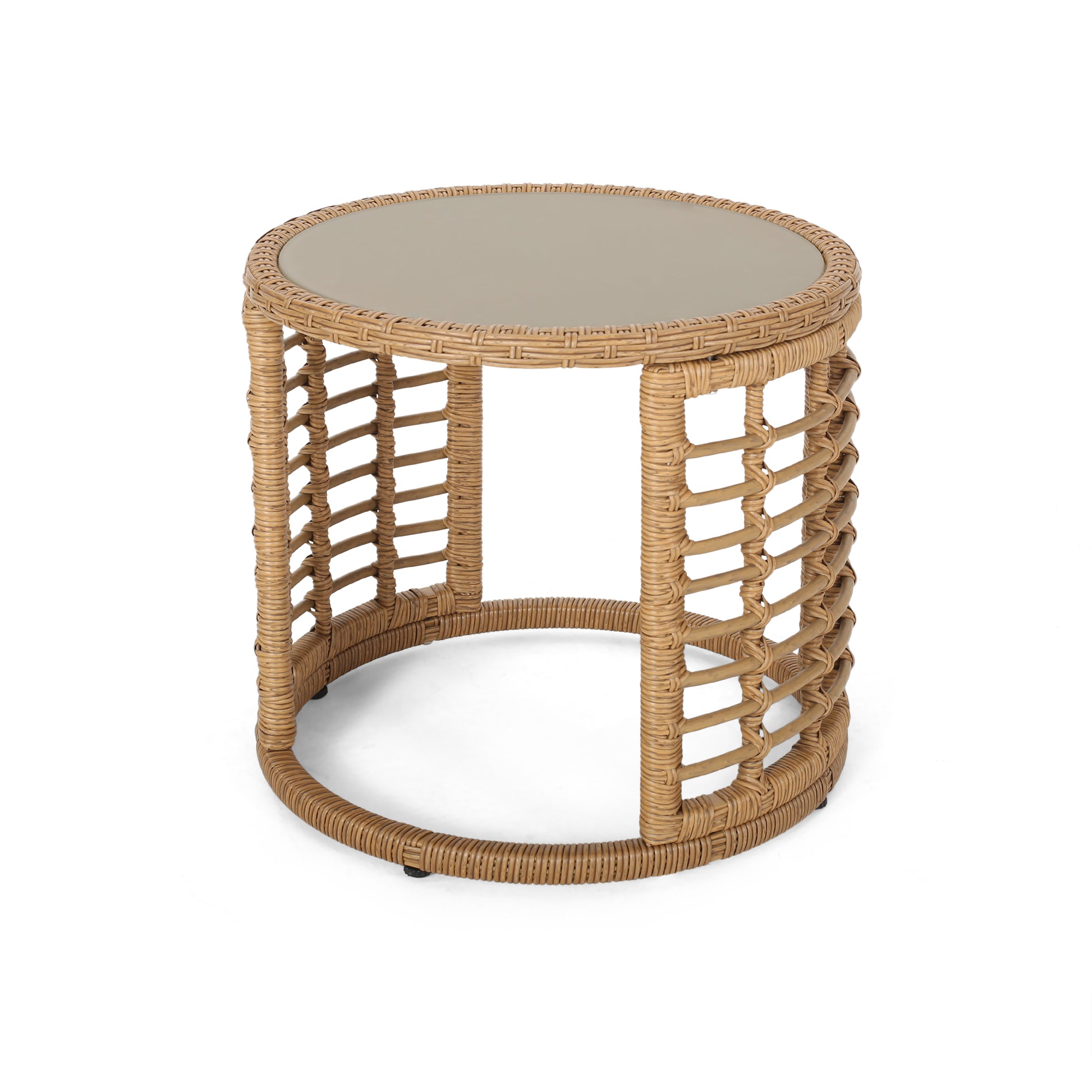 Tatiana Side Table Light Brown Rattan