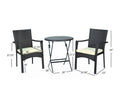 Elba Bistro Set 3Pcs Brown Multi Pe Rattan Iron Waterproof Fabric