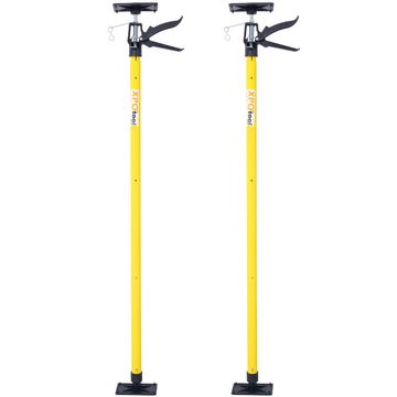 2Pack Adjustable Support Pole,Steel 3Rd Hand Support System,Support Rod For Jacks Cargo Bars Drywalls,Cabinet Jacks For Installing Cabinets,Extends From 45 To 114 Inch Yellow Steel