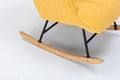Rocking Chair Nursery, Teddy Upholstered Glider Rocker With High Backrest, Reading Chair Modern Rocking Accent Chairs Glider Recliner For Living Room, Nursery, Bedroom Yellow Velvet