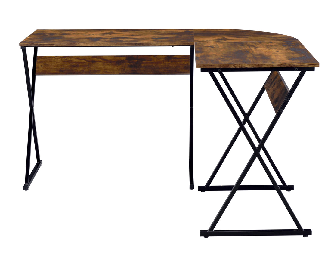 Weathered Oak And Black Writing Desk With Metal Base Black Writting Desk Office Contemporary Oak Rectangular Wood Metal