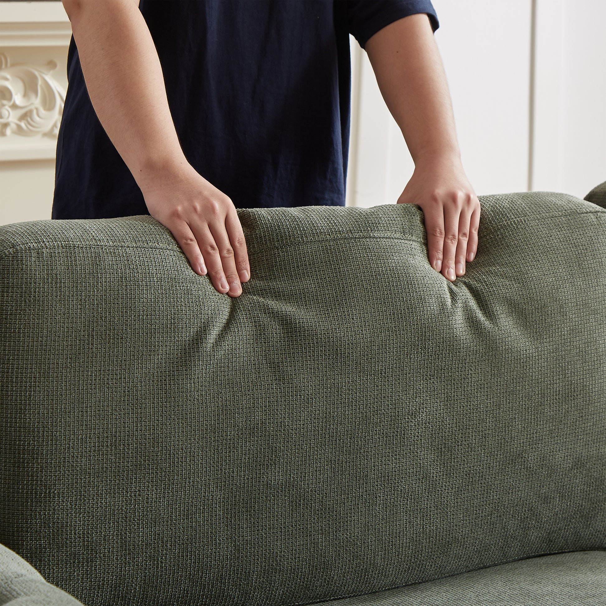 Fx 83.8" Convertible Sleeper Sofa Bed, 2 In 1 Pullout Sofa Bed, Polyester Sleeper Sofa Bed With Folding Mattress, Living Room Pullout Sofa Bed, Apartment Small Space Sofa Sleeper Green Polyester Pine Foam Fabric 3 Seat