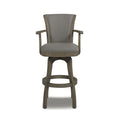 Williams 31In Swivel Bar Stool With Armrests, Heathered Grey Linen Gray Foam Linen