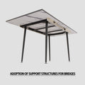 An Expandable Dining Table Set For 2 6 People, Equipped With A C Shaped Tubular Cushioned Armless Dining Chair And An Elegant And Spacious Dining Table Kitchen Table And Chair Set, With Metal Legs Black White Mdf