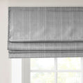 Basketweave Room Darkening Cordless Roman Shade Charcoal Polyester