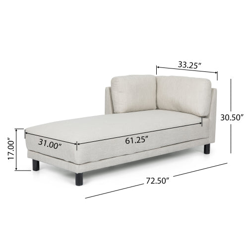Chaise Lounge Beige Fabric