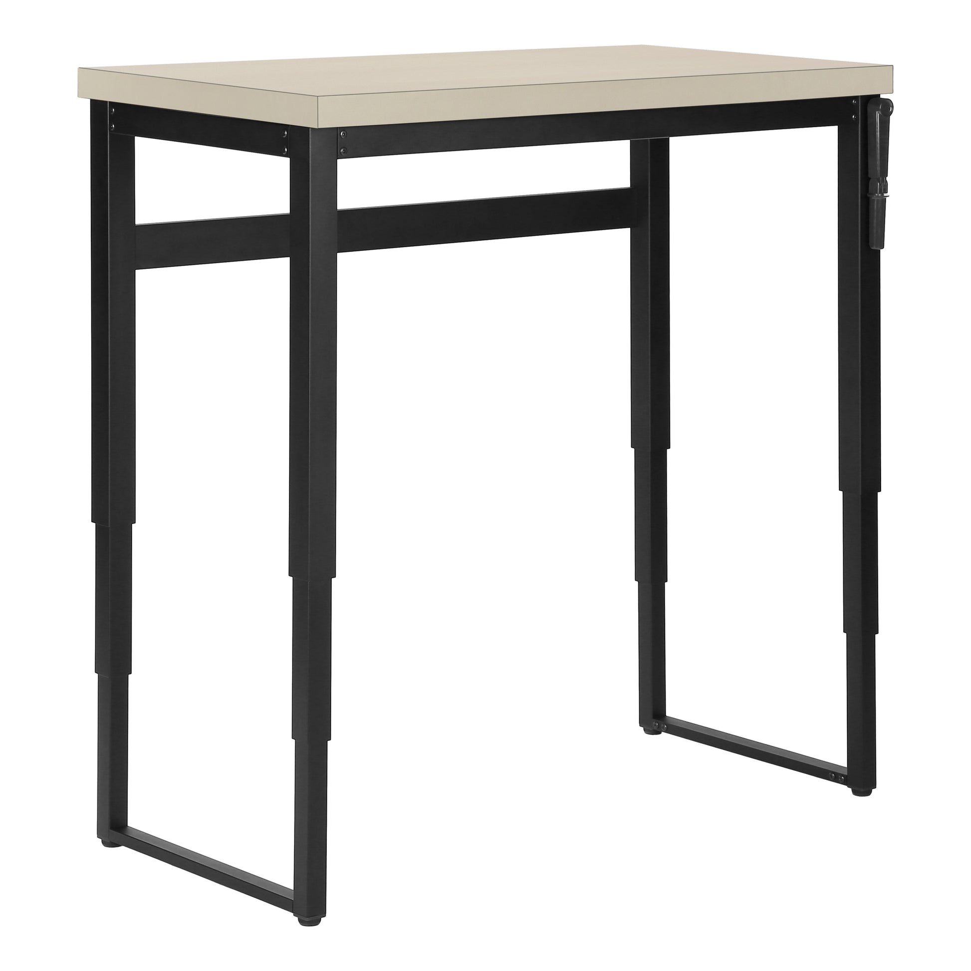 Computer Desk, Home Office, Standing, Adjustable, 48"L, Work, Laptop, Beige Laminate, Black Metal, Contemporary, Modern Taupe Particle Board