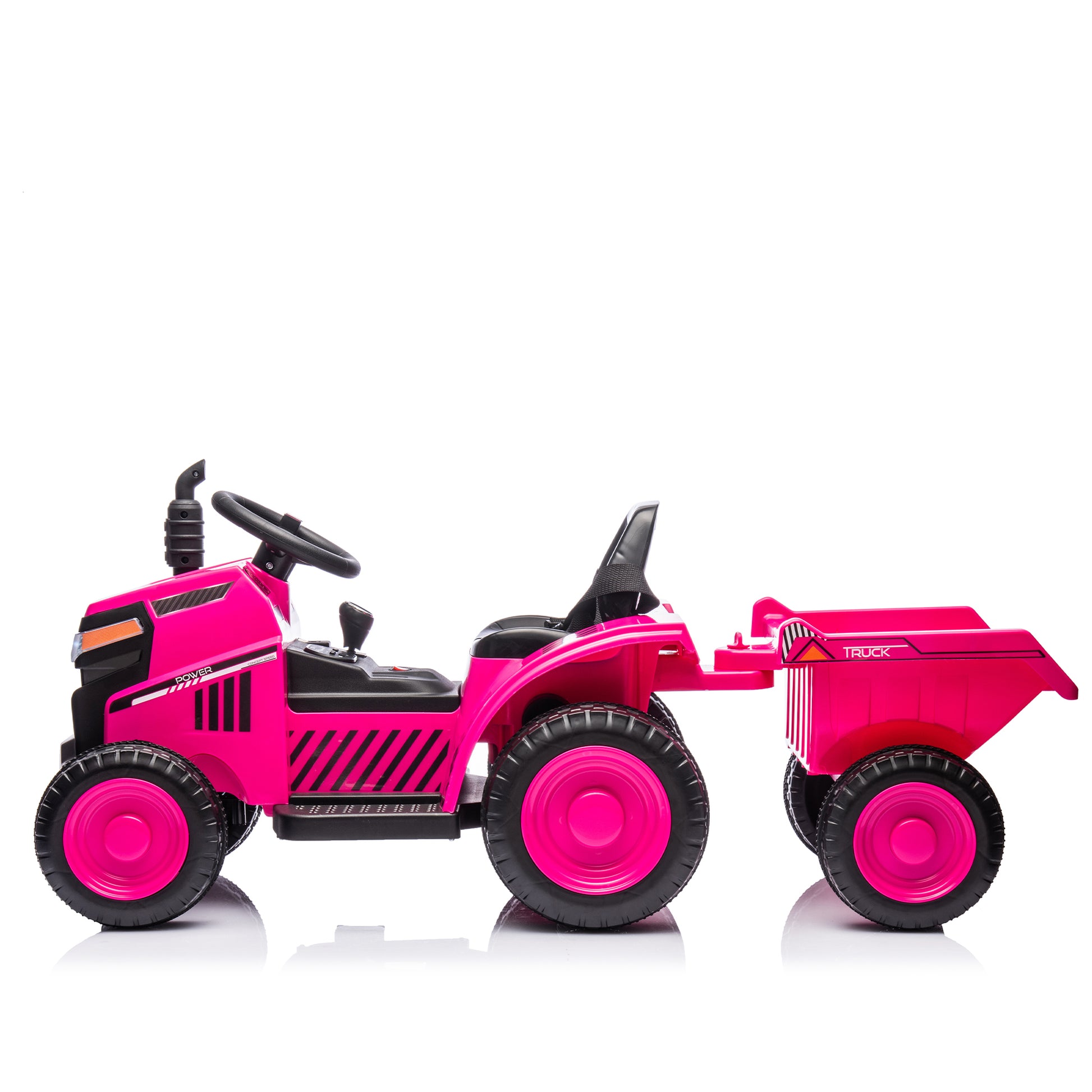 12V Kids Ride On Electric Tractor Black Knight,Kids Ride On Toy.2Wd,Non Skid Tires, Steering Wheel, Foot Pedal,With Removable Storage Tug,Light,Bluetooth,Music,Mp3,Usb,Power Display For Kids Aged 2 3. Rose Red 50 99 Lbs Polypropylene