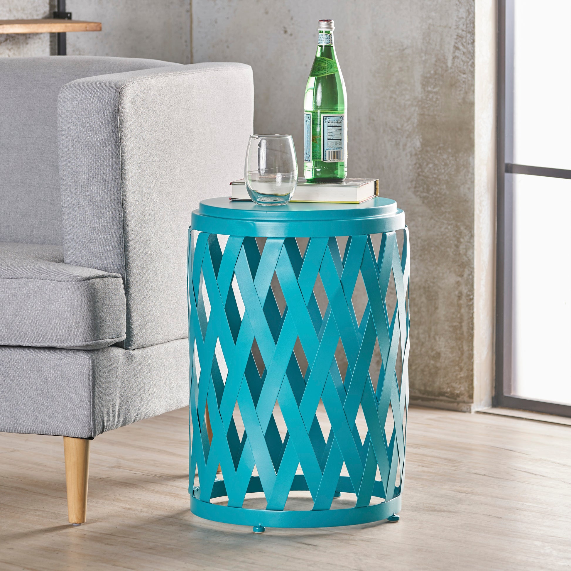 Selen 15 Side Table Teal Iron