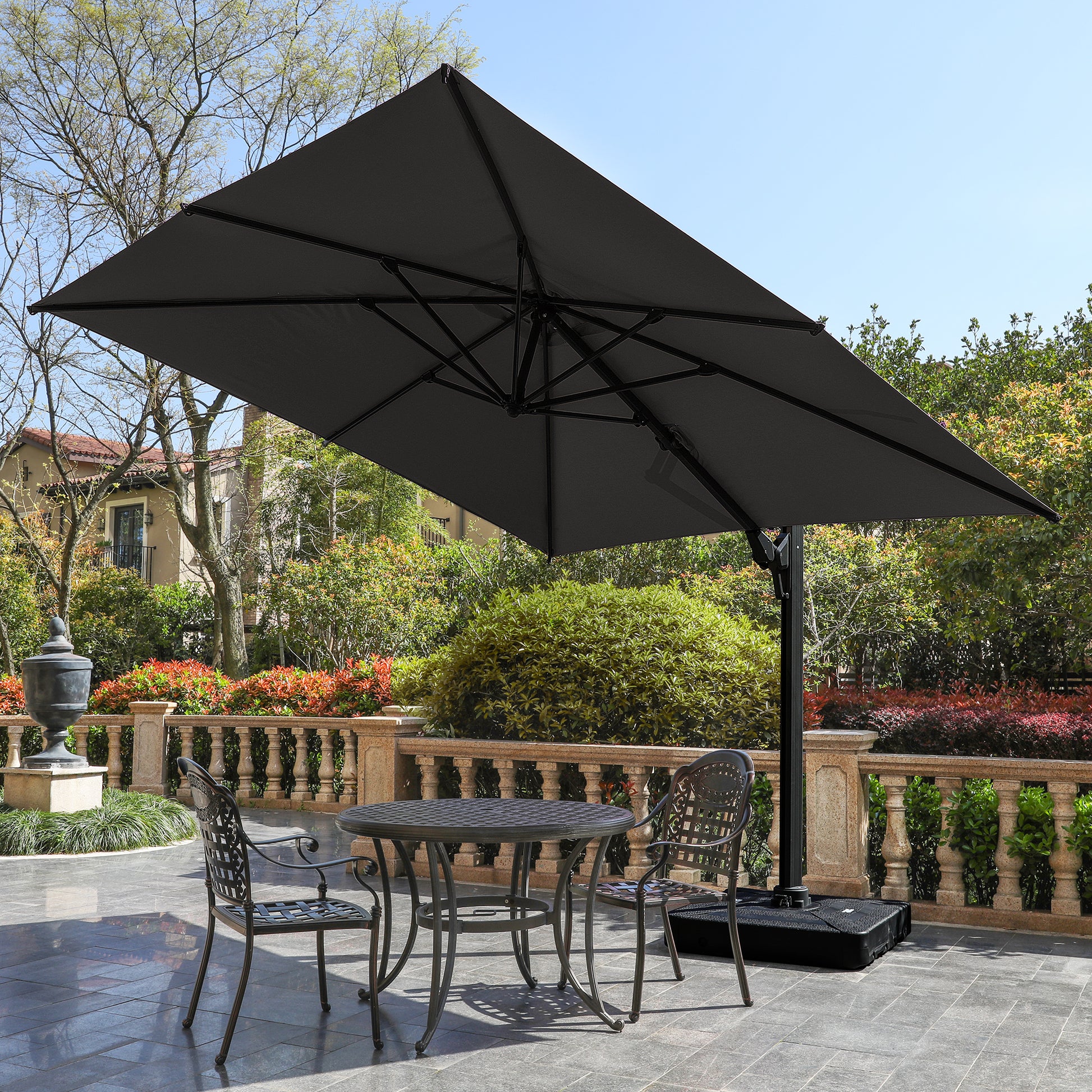 10 Ft Cantilever Patio Umbrella With 360 Rotation & Tilt Adjustment, S 10 Ft Cantilever Patio Umbrella With 360 Rotation & Tilt Adjustment, S