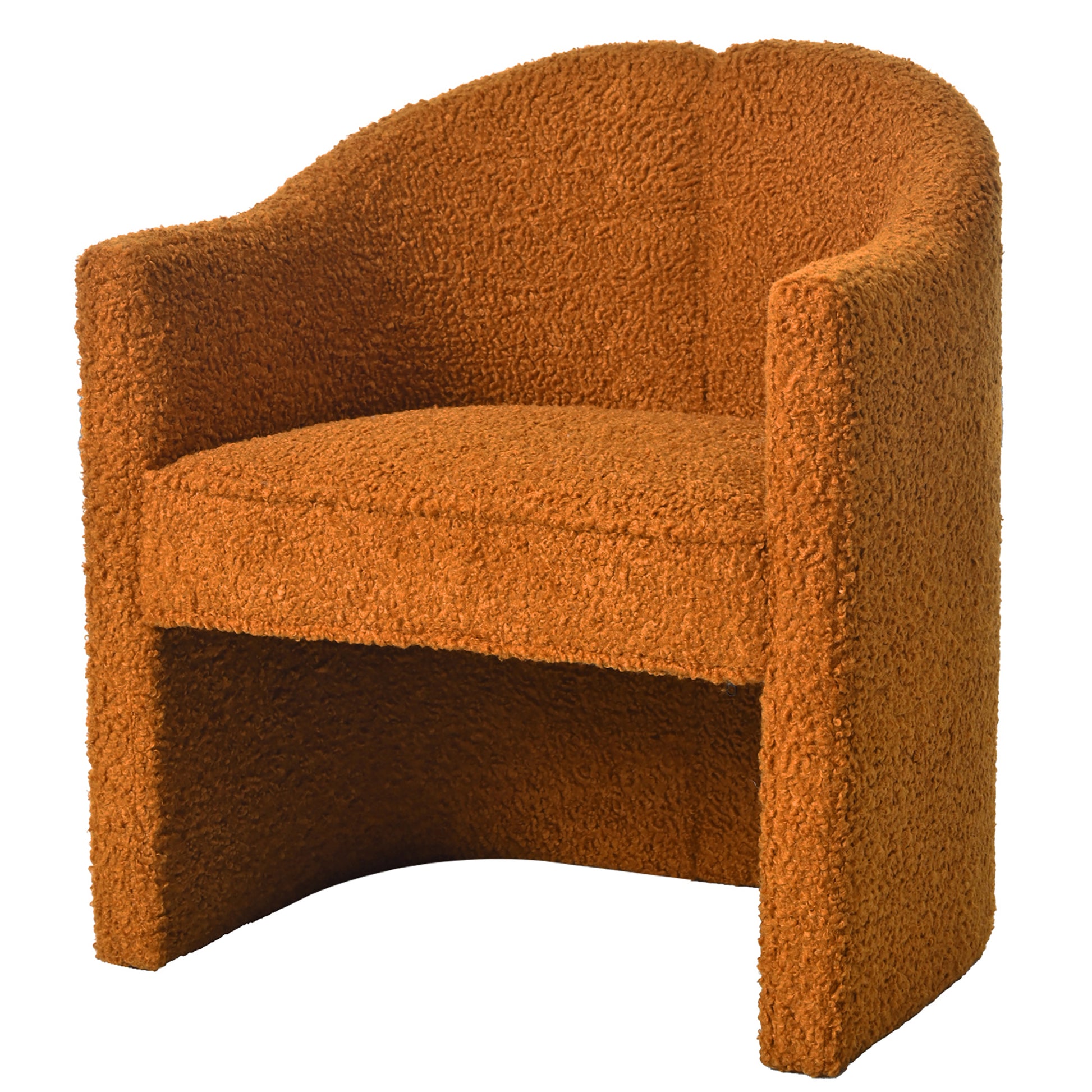 Mirod Stylish Curved Design, Comforting Embrace, Versatile Aesthetic, Dual Purpose Decorative Accent Chair, For Living Room,Bedroom And Study Caramel Boucle