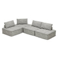 Modular 4 Piece Sofa With Adjustable And Removable Backrests For Ultimate Comfort Oversized Sofa Chenille Light Grey Sofa Light Gray Chenille 4 Seat