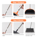 Efficient Home Cleaning Combo,Broom And Dustpan Set With 52 Inch Long Handle Sturdy, Easy Assembly Perfect For Floors, Kitchens, Bathrooms Orange Grey Orange Plastic
