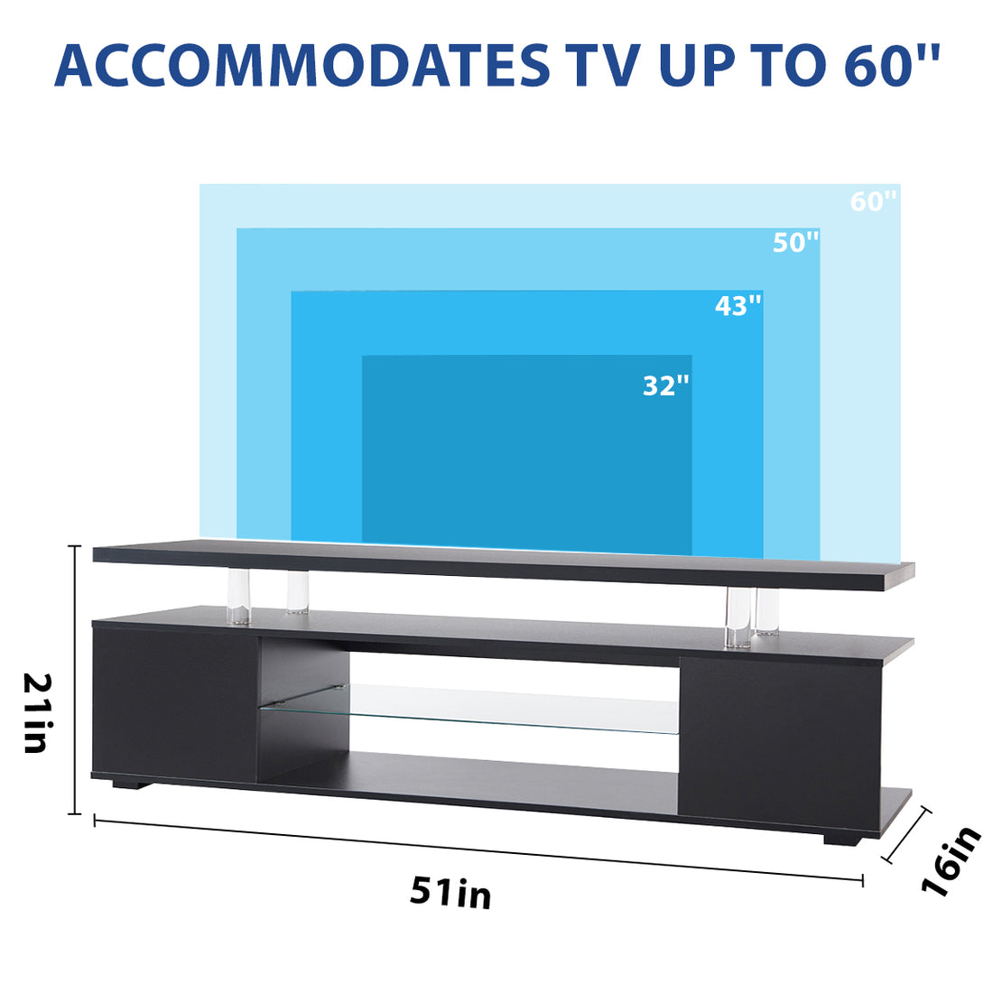 Tv Stand For 65 Inch Tv Led Gaming Entertainment Center Media Storage Console Table With Large Side Cabinet For Living Room Black Black Dining Room 60 69 Inches American Design,Modern Engineered Wood