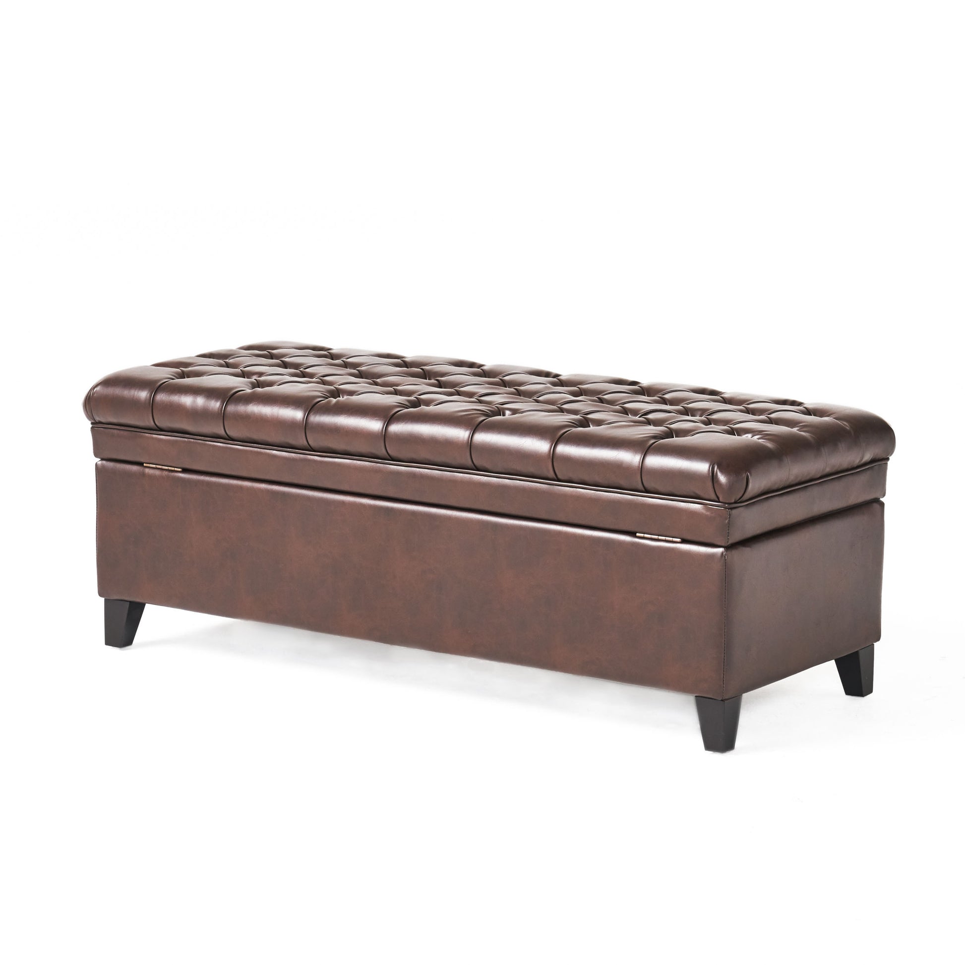 Juliana Storage Ottoman Brown Pu