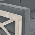 Brava X Back R Arm Chair. Light Grey Dark Grey Acacia Wood