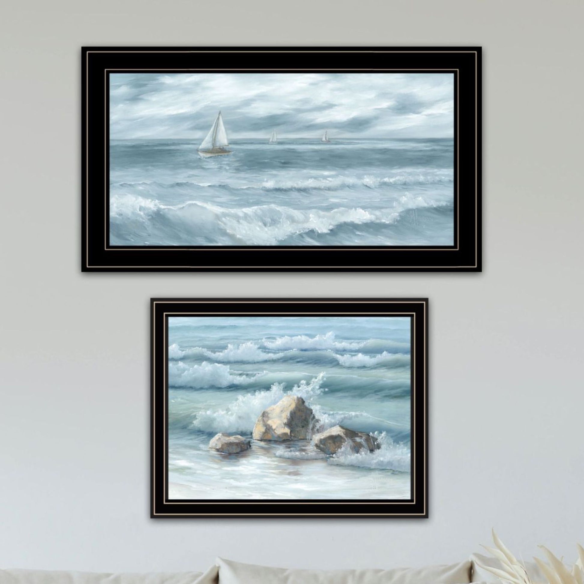 "Steadfast In The Waves" Framed Wall Art For Living Room, Wall Art Print For Home Decor, Bedroom Wall Art By Georgia Janisse Multicolor Wood Paper