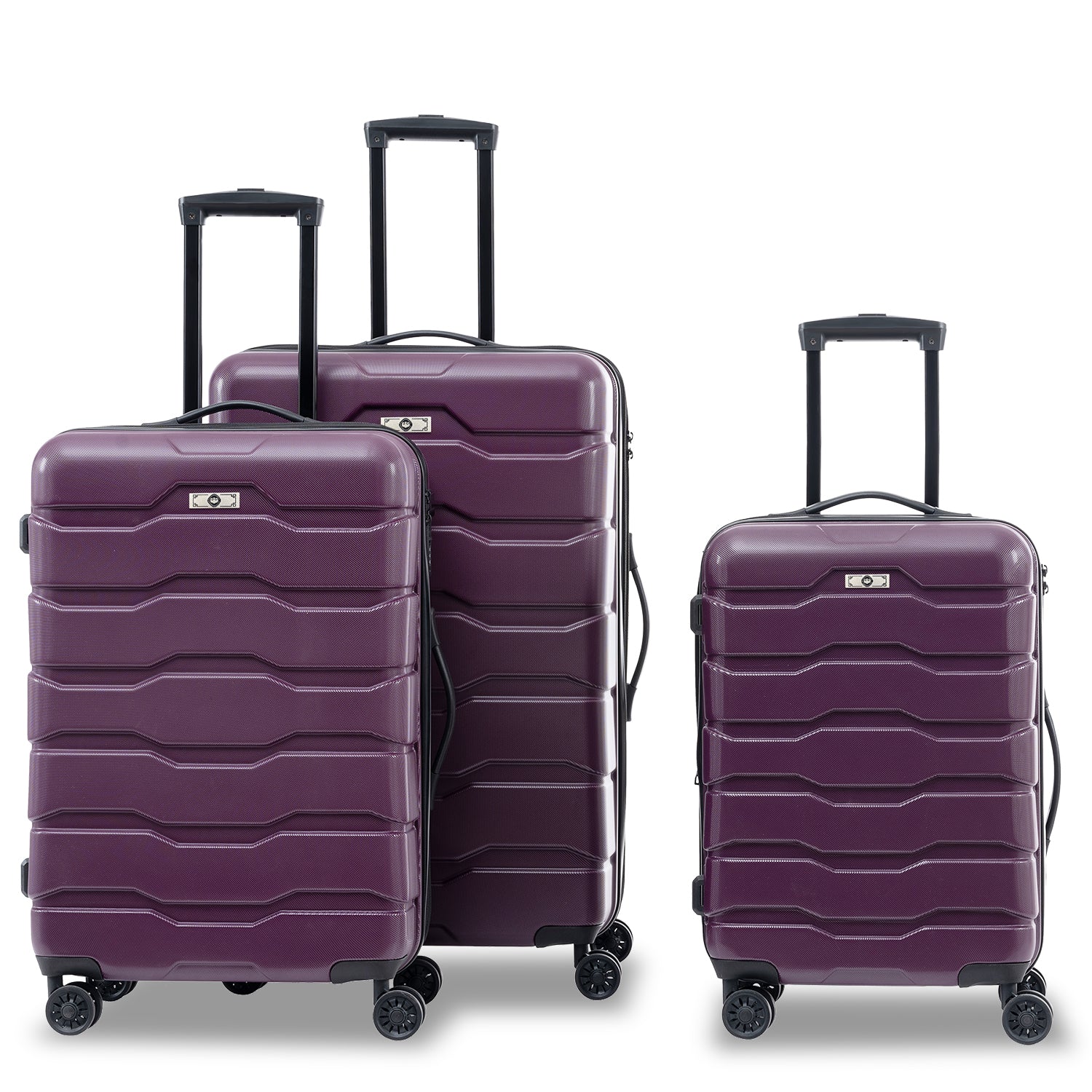 Luggage Sets Abs Pc Hardshell 3Pcs Clearance Luggage Hardside Lightweight Durable Suitcase Sets Spinner Wheels Suitcase With Tsa Lock 20 24 28 ,Purple Purple Abs Pc